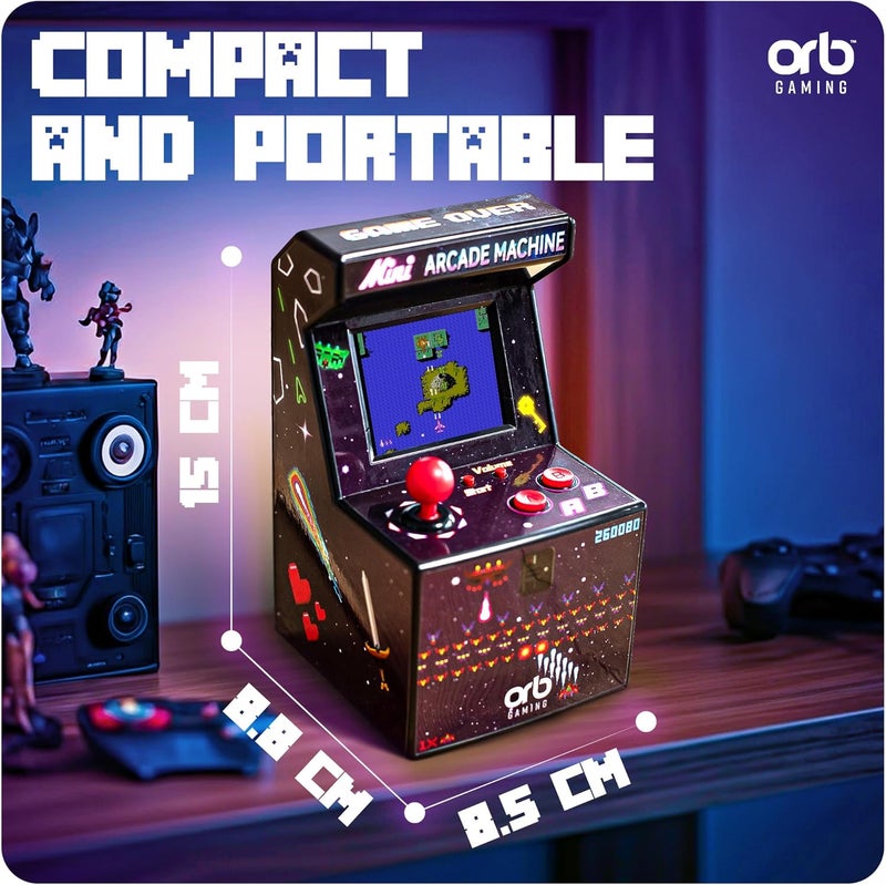 Thumbs Up Mini Arcade Machine, 240 Built-in 8-Bit Games, 2.5” Full Colour Screen, 8-Way Joystick, Handheld Retro Games Console – Orb Gaming by ThumbsUp! - Image 4